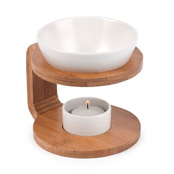 burner "Round", bamboo/ceramic,