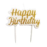 Geburtstagskerze Wolke "Happy Birthday"