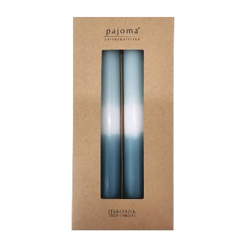 Stick candles set of 4, two-tone blue,
