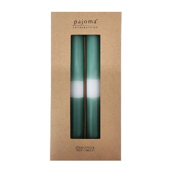Stick candles set of 4, two-tone green