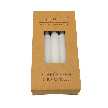 Stick candle set 10pcs., white,