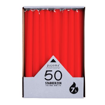 Stabkerzen-Set 50stk., rot,