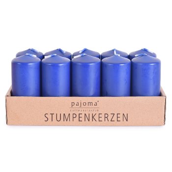 Stumpenkerze, dunkelblau, 10er Set