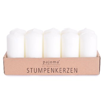 Stumpenkerze, elfenbein, 10er Set