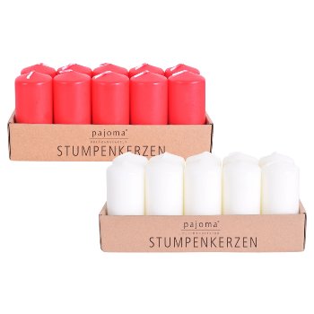 Stumpenkerze, 2x 10er Set,