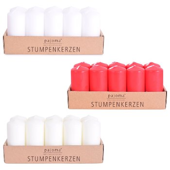 Stumpenkerze, 3x 10er Set,