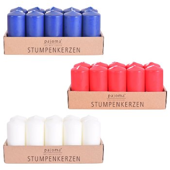 Stumpenkerze, 3x 10er Set,