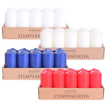 Stumpenkerze, 4x 10er Set,