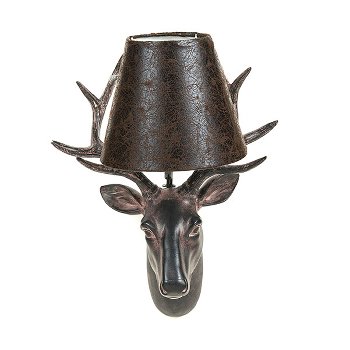 Deer wall lamp, poly+iron,