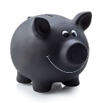 Piggy bank "black board", ceramic,