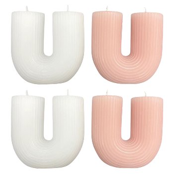 Shaped Candle "U" 4pcs Set,