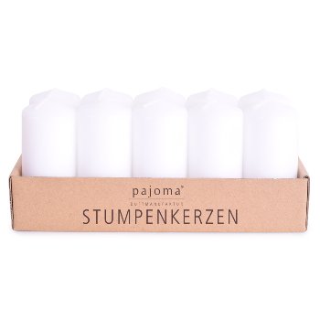 Stumpenkerze, weiss, 10er Set
