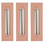 Gedrehte Stabkerze, einfarbig, 12er Set