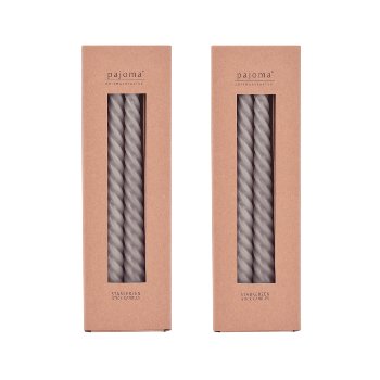 Gedrehte Stabkerze, einfarbig, 8er Set