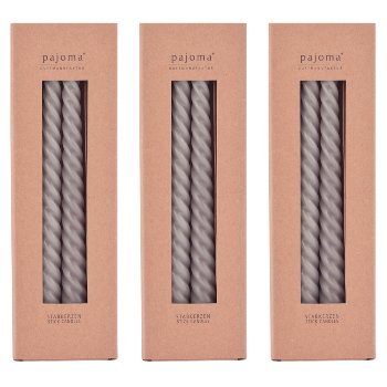 Gedrehte Stabkerze, einfarbig, 12er Set