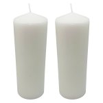 Pillar candle white H 22.5cm, Set of 2,