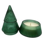 Christmas tree candle, with glass dome,