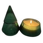 Christmas tree candle, with glass dome,